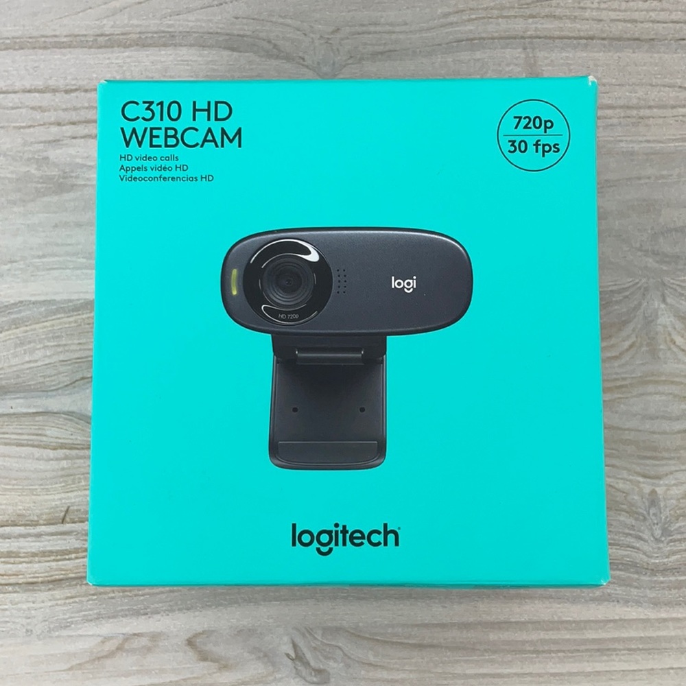 New Logitech C310 Black 720p 5MP photos Built in Mic Auto light HD Webcam